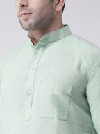 RIAG Men's Green Cotton Long Ethnic Kurta - Distacart