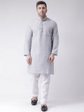RIAG Men's Grey Cotton Long Ethnic Kurta - Distacart