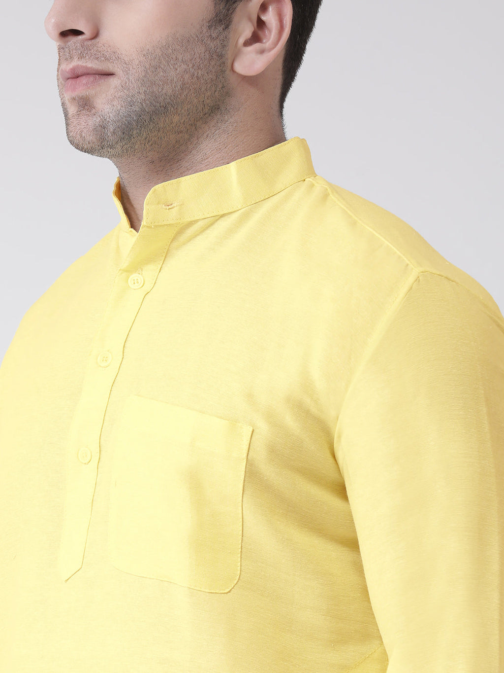 RIAG Yellow Men's Ethnic Long Kurta And Pyjama Set - Distacart