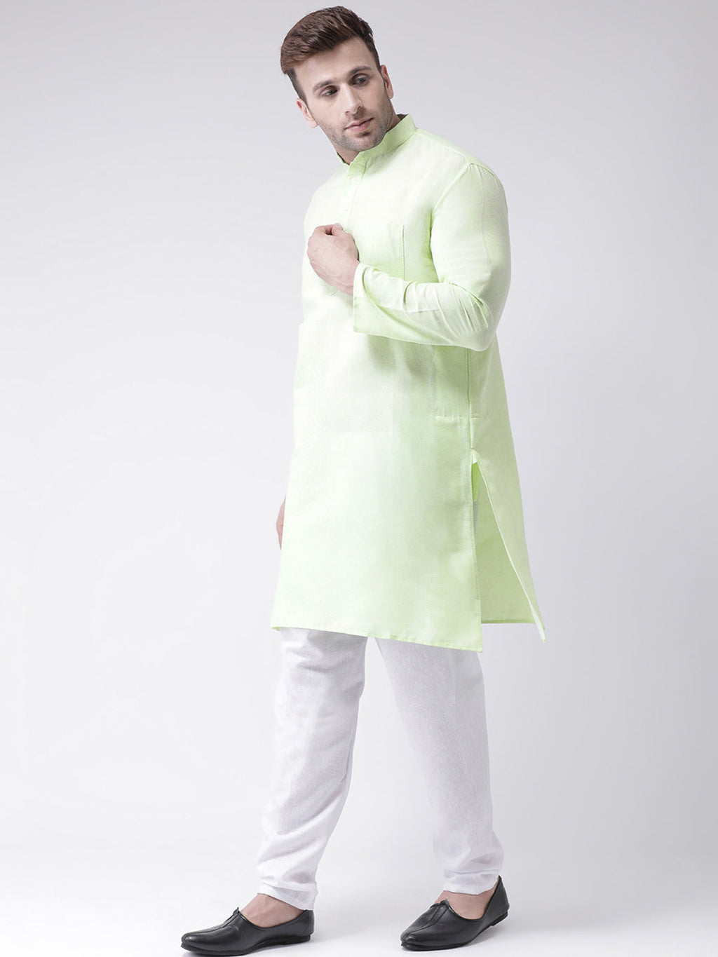 RIAG Green Men's Ethnic Long Kurta And Pyjama Set - Distacart