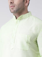RIAG Men's Green Cotton Long Ethnic Kurta - Distacart