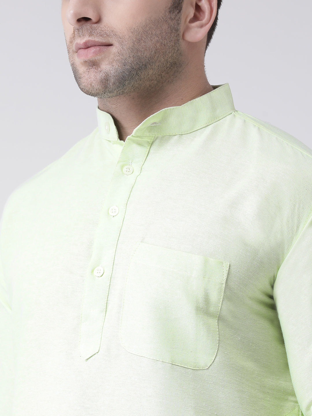 RIAG Men's Green Cotton Long Ethnic Kurta - Distacart