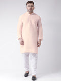 RIAG Men's Beige Cotton Long Ethnic Kurta - Distacart