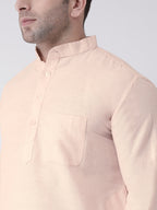 RIAG Men's Beige Cotton Long Ethnic Kurta - Distacart