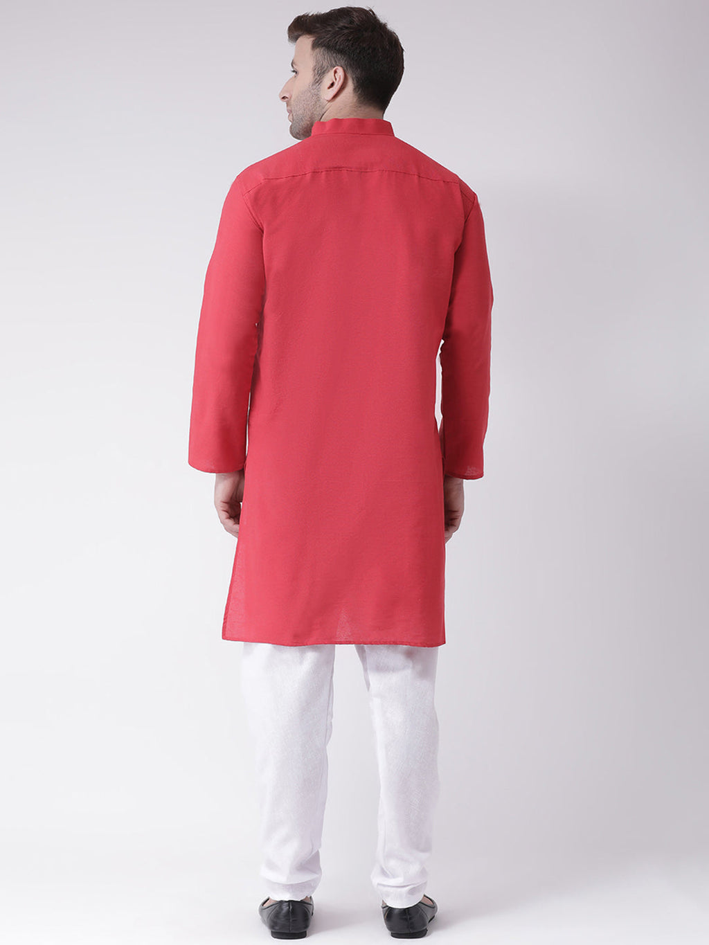 RIAG Men's Red Cotton Long Ethnic Kurta - Distacart