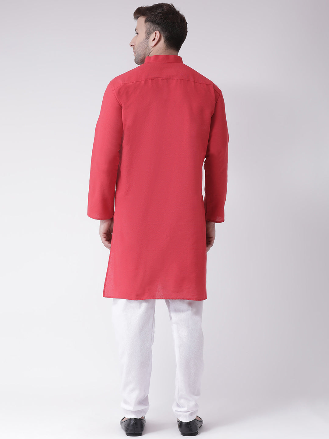 RIAG Men's Red Cotton Long Ethnic Kurta - Distacart
