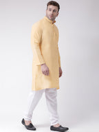 RIAG Men's Beige Cotton Long Ethnic Kurta - Distacart