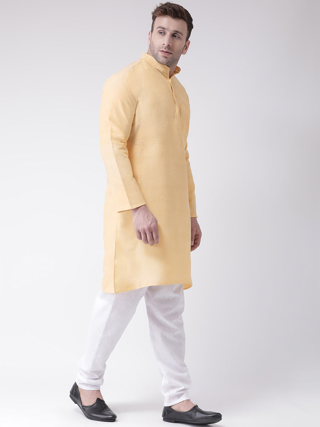 RIAG Men's Beige Cotton Long Ethnic Kurta - Distacart