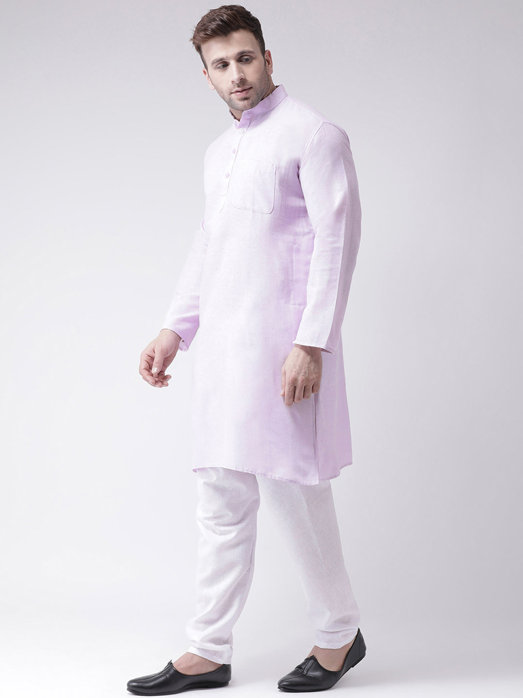 RIAG Purple Men's Ethnic Long Kurta And Pyjama Set - Distacart