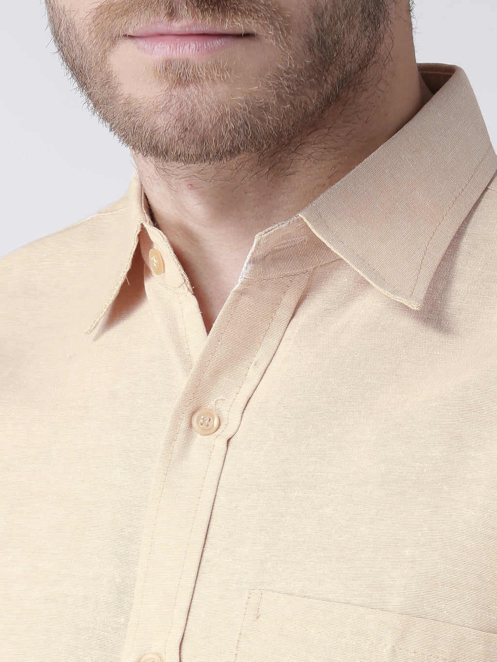 RIAG Beige Men's Half Sleeves Solid Shirt - Distacart