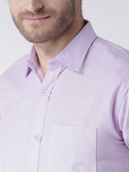 RIAG Purple Men's Half Sleeves Solid Shirt - Distacart