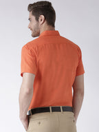 RIAG Orange Men's Half Sleeves Solid Shirt - Distacart