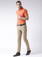 RIAG Orange Men's Half Sleeves Solid Shirt - Distacart