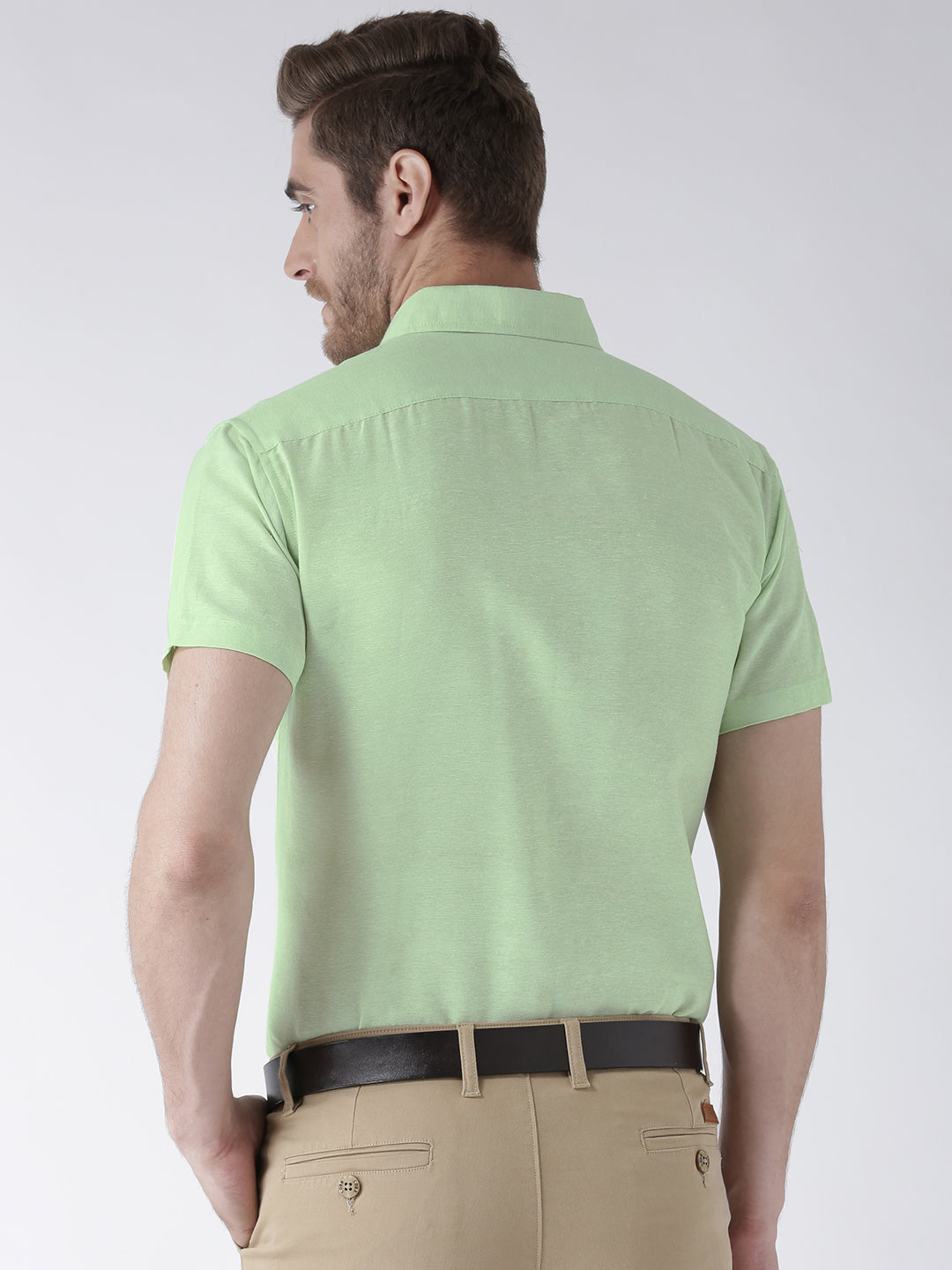 RIAG Green Men's Half Sleeves Solid Shirt - Distacart