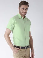 RIAG Green Men's Half Sleeves Solid Shirt - Distacart