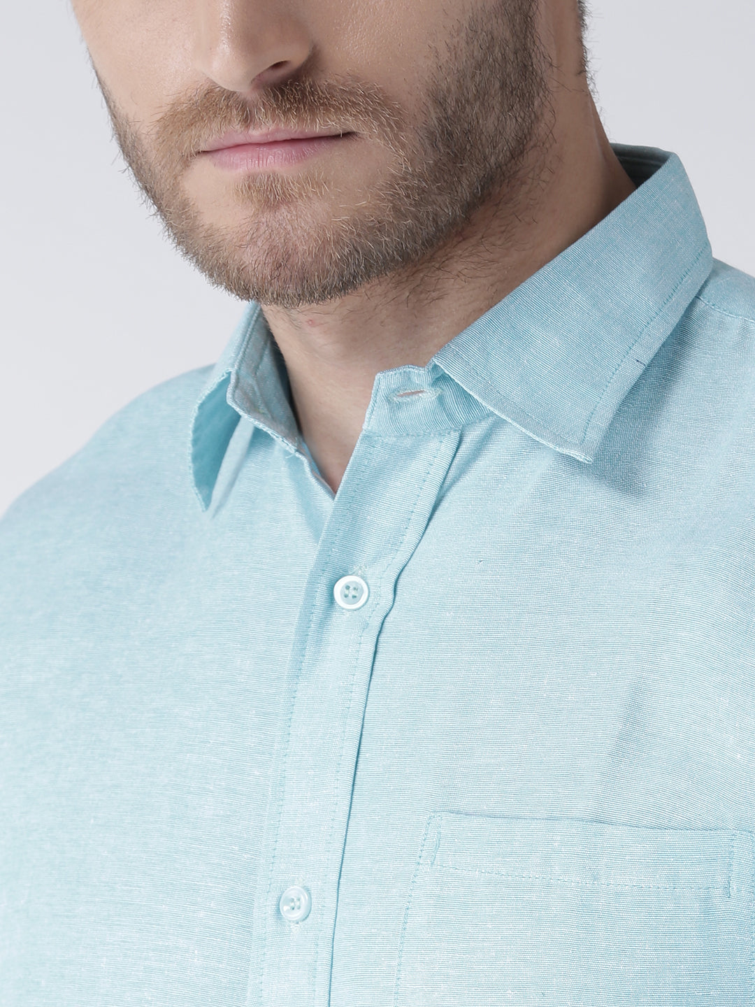 RIAG Blue Men's Half Sleeves Solid Shirt - Distacart