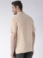 RIAG Men's Beige Cotton Short Ethnic Kurta - Distacart