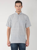 RIAG Men's Grey Cotton Short Ethnic Kurta - Distacart