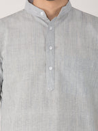RIAG Men's Grey Cotton Short Ethnic Kurta - Distacart