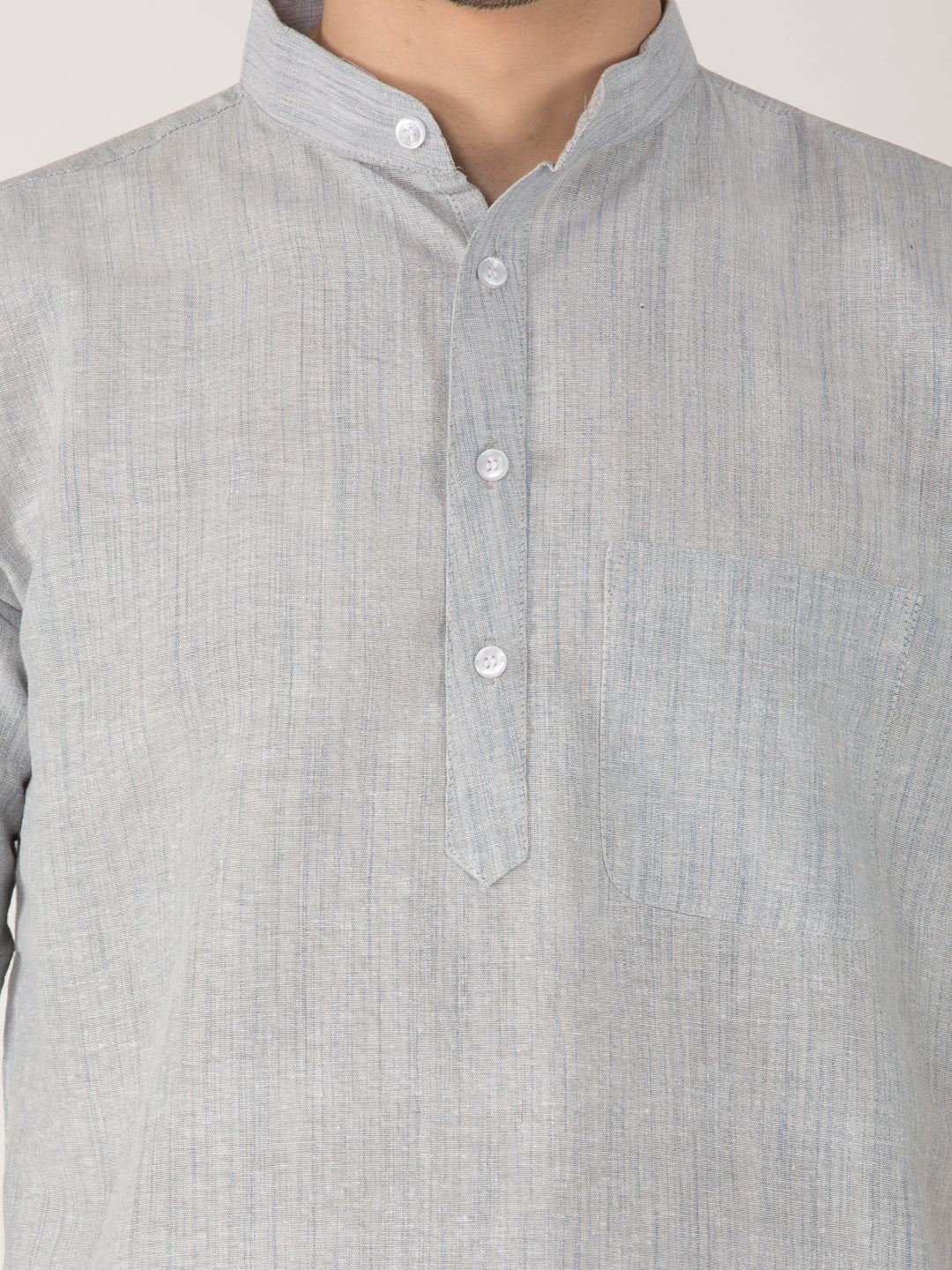 RIAG Men's Grey Cotton Short Ethnic Kurta - Distacart