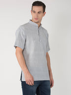 RIAG Men's Grey Cotton Short Ethnic Kurta - Distacart