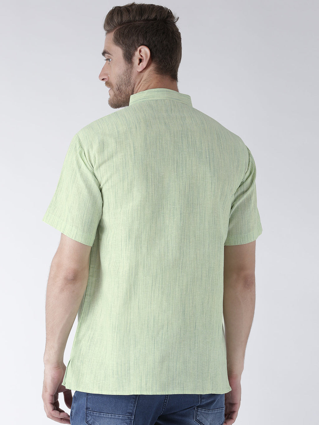 RIAG Men's Green Cotton Short Ethnic Kurta - Distacart