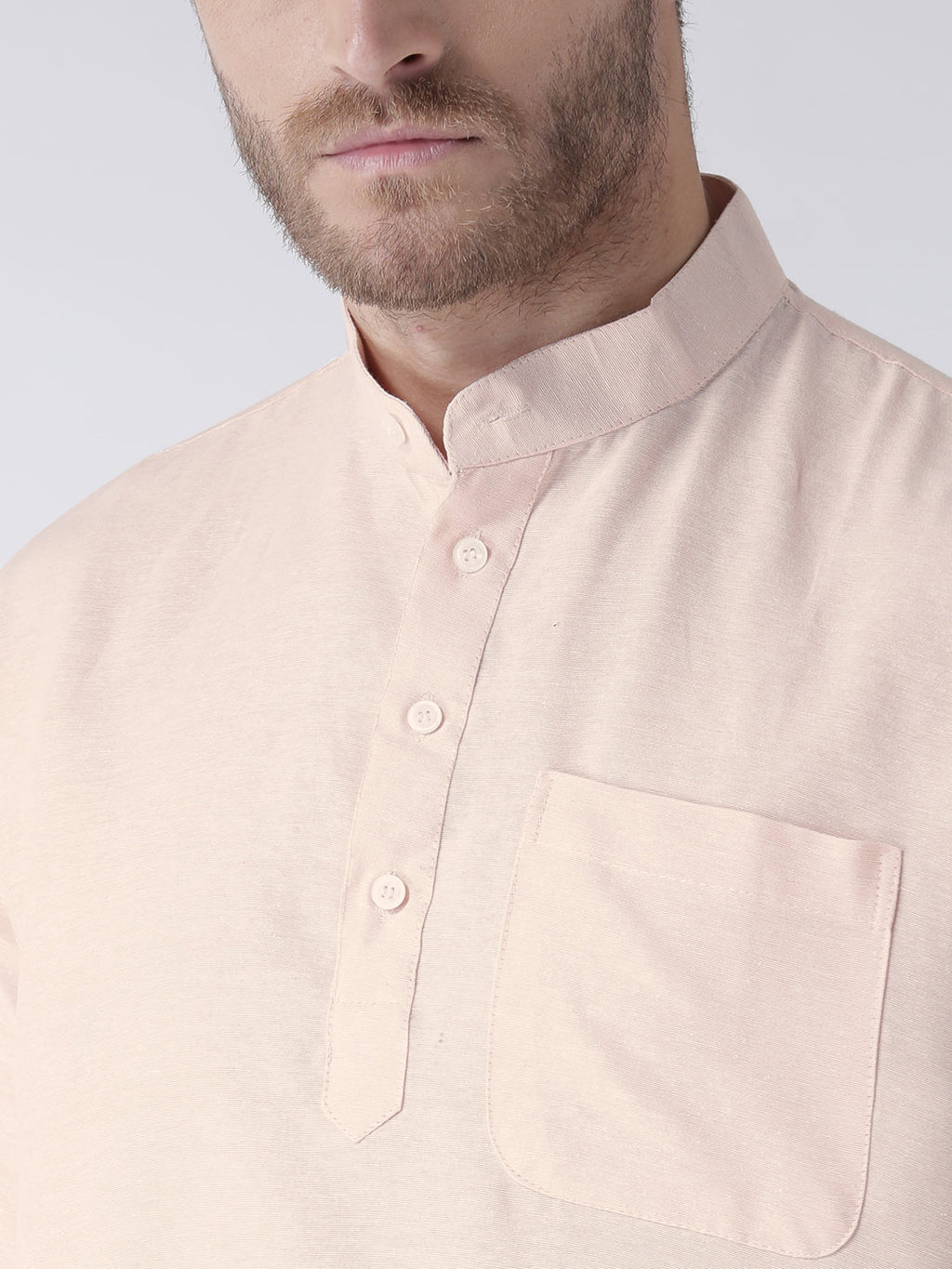RIAG Men's Beige Cotton Short Ethnic Kurta - Distacart