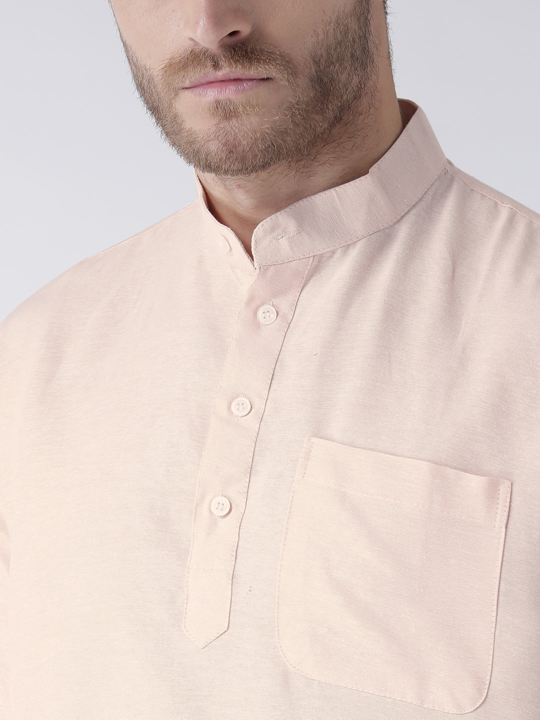 RIAG Men's Beige Cotton Short Ethnic Kurta - Distacart