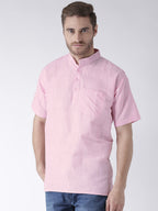 RIAG Men's Pink Cotton Short Ethnic Kurta - Distacart