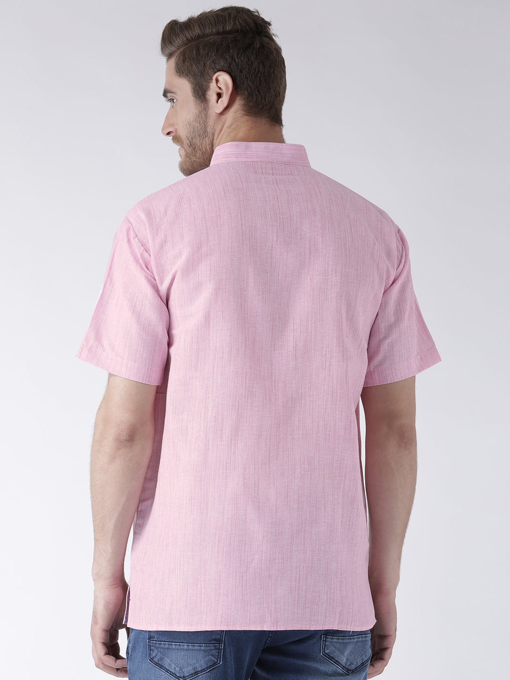 RIAG Men's Pink Cotton Short Ethnic Kurta - Distacart