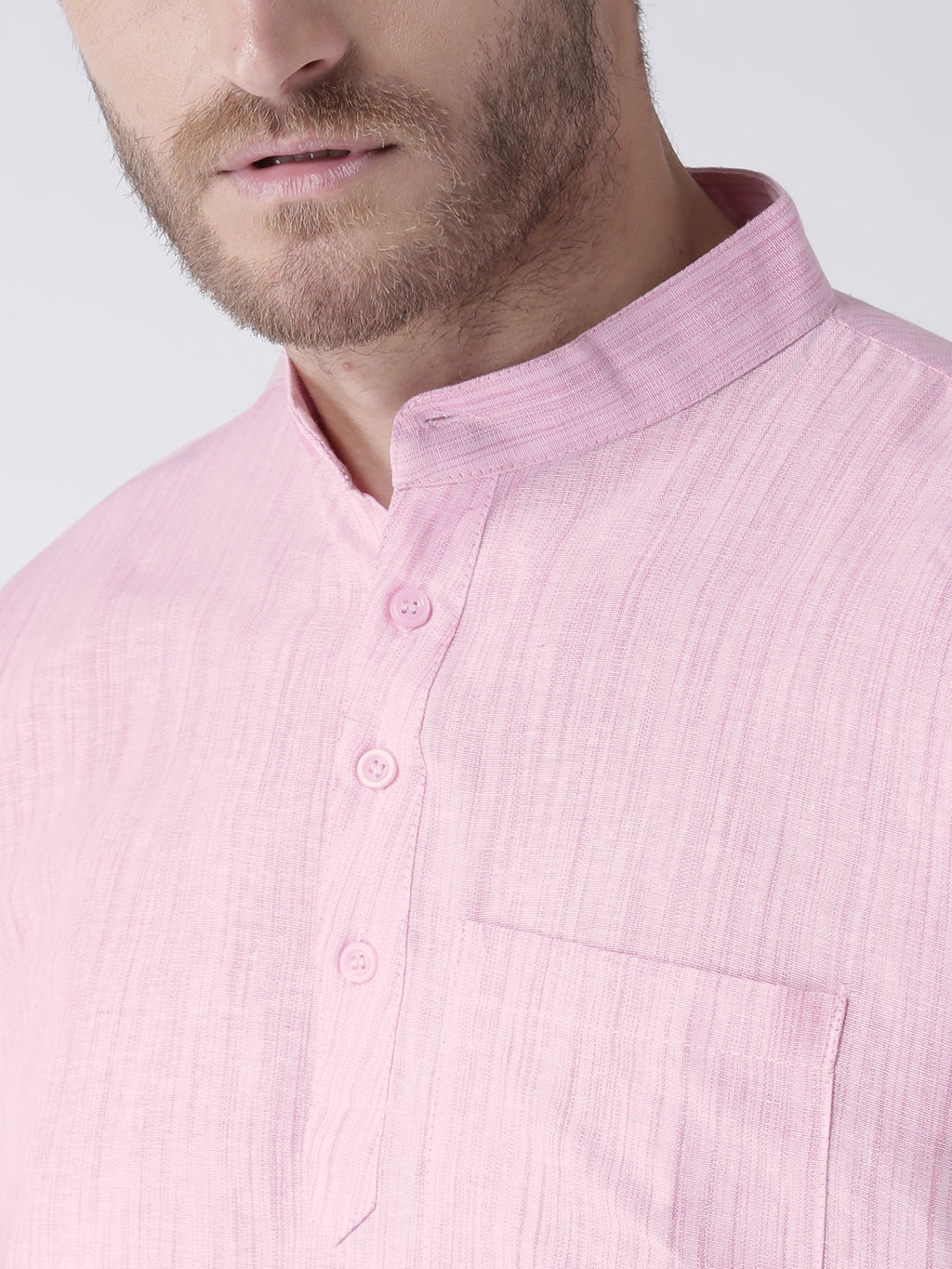 RIAG Men's Pink Cotton Short Ethnic Kurta - Distacart