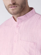 RIAG Men's Pink Cotton Short Ethnic Kurta - Distacart