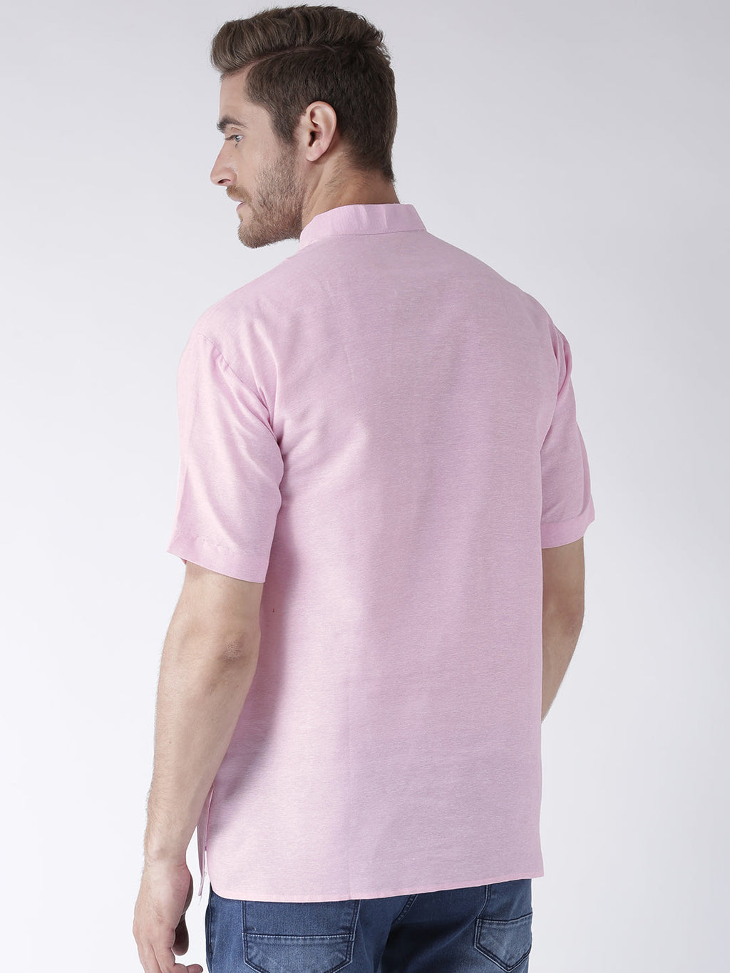 RIAG Men's Pink Cotton Short Ethnic Kurta - Distacart