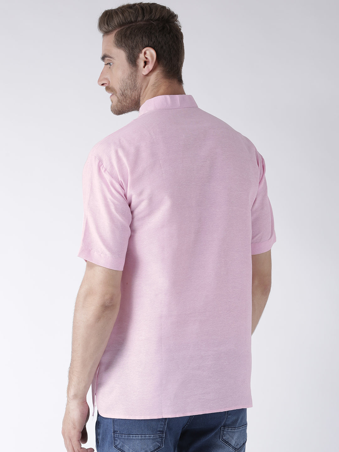 RIAG Men's Pink Cotton Short Ethnic Kurta - Distacart