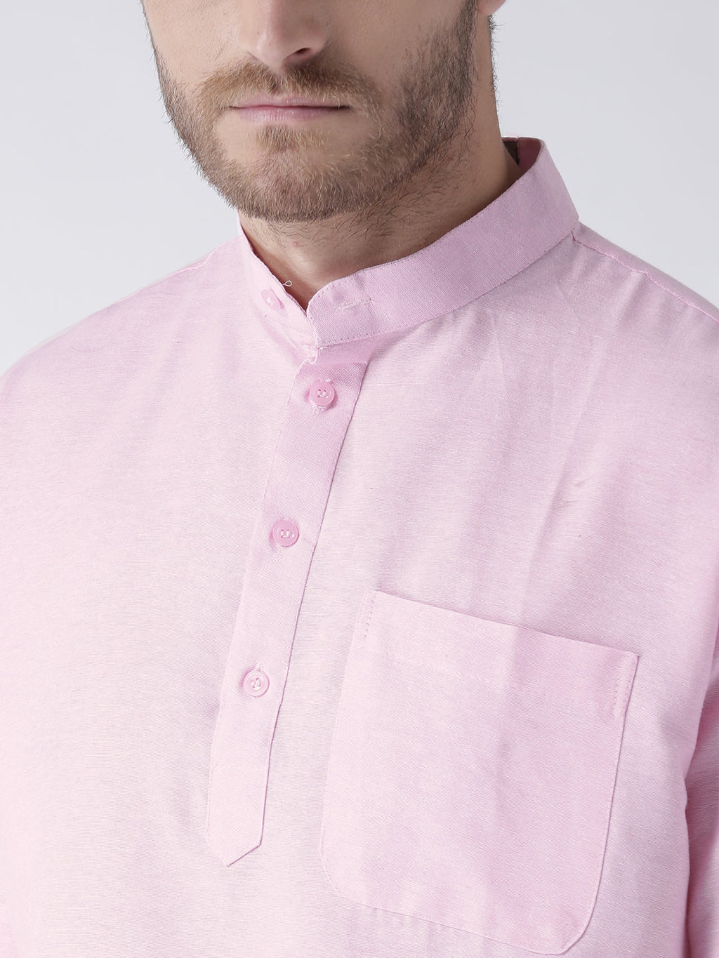 RIAG Men's Pink Cotton Short Ethnic Kurta - Distacart