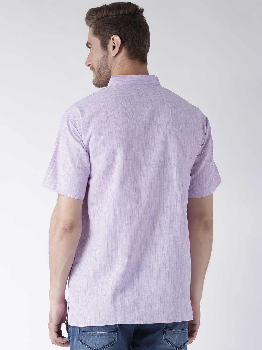 RIAG Men's Purple Cotton Short Ethnic Kurta - Distacart