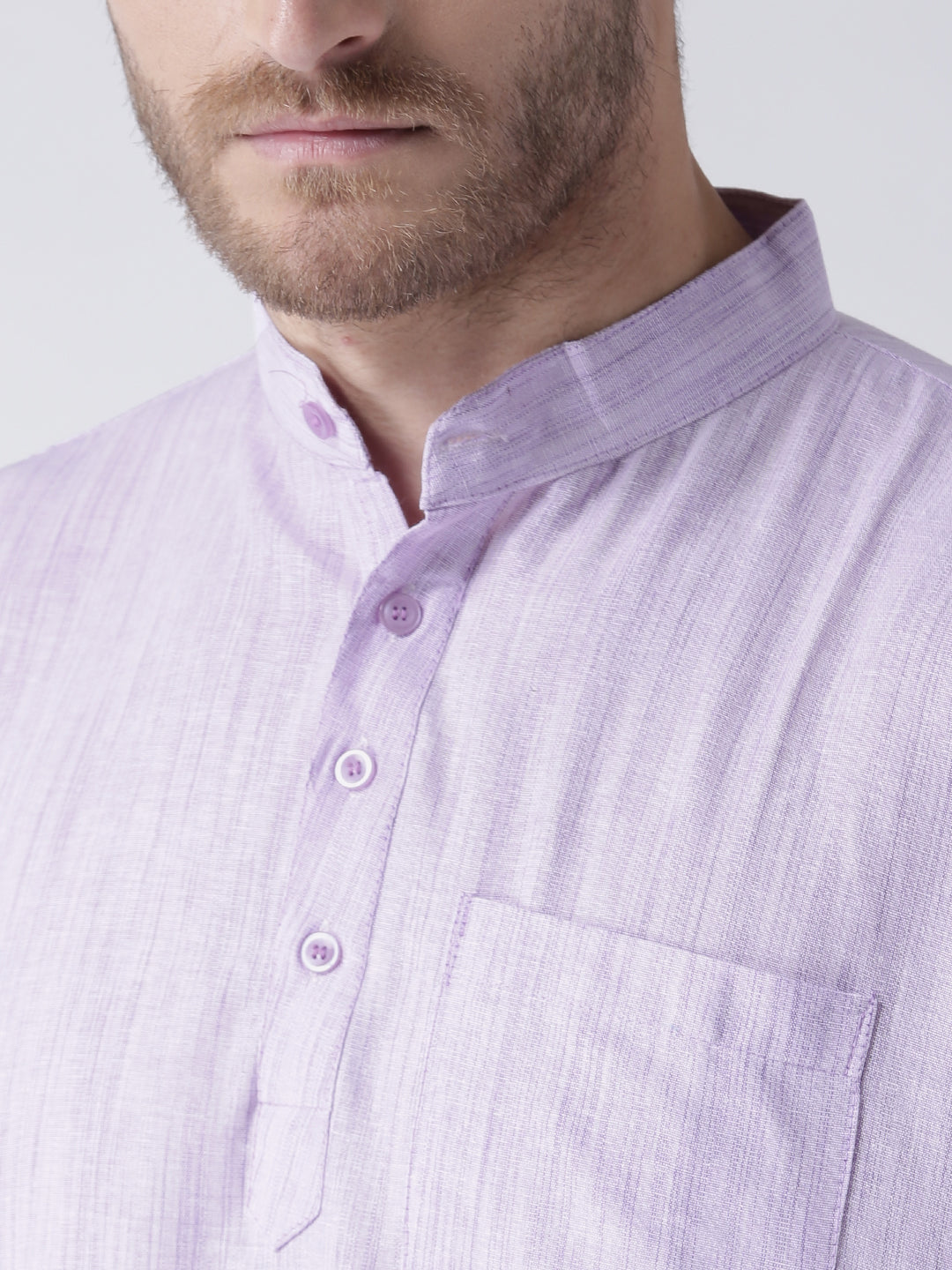 RIAG Men's Purple Cotton Short Ethnic Kurta - Distacart