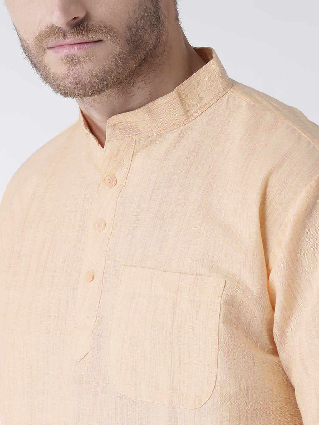 RIAG Men's Beige Cotton Short Ethnic Kurta - Distacart
