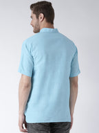 RIAG Men's Light Blue Cotton Short Ethnic Kurta - Distacart