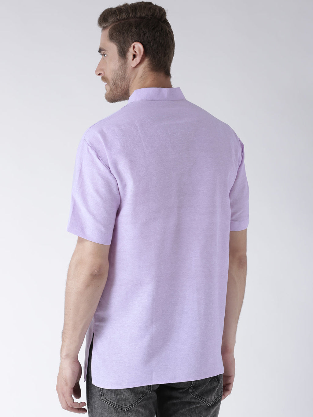 RIAG Men's Purple Cotton Short Ethnic Kurta - Distacart