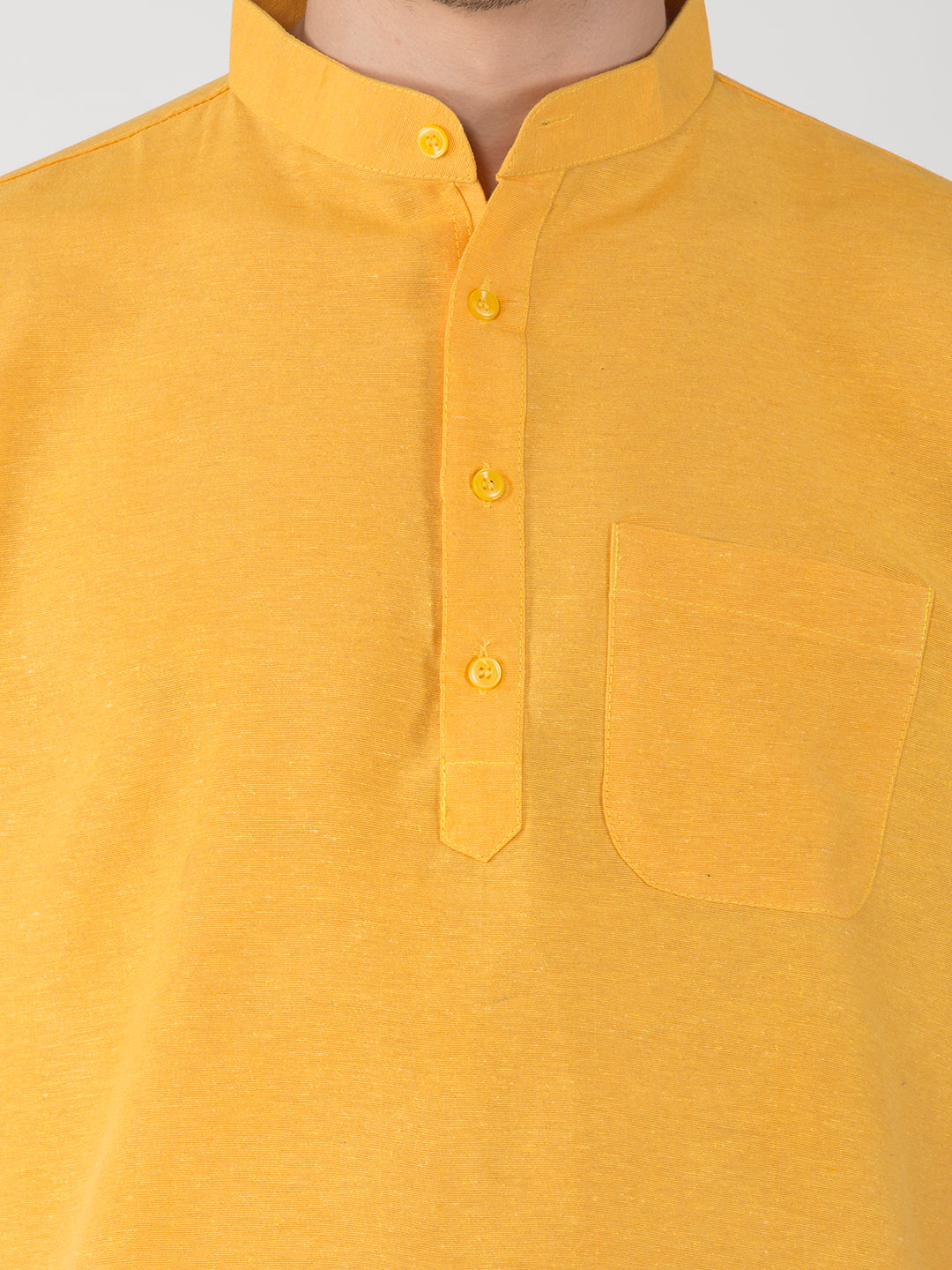 RIAG Men's Yellow Cotton Short Ethnic Kurta - Distacart