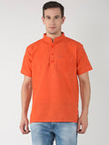 RIAG Men's Orange Cotton Short Ethnic Kurta - Distacart