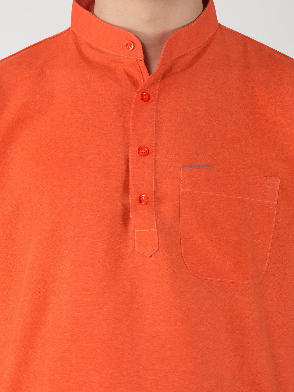 RIAG Men's Orange Cotton Short Ethnic Kurta - Distacart