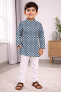 Neera Trendz Blue Cotton Thread Embroidery Kid's Kurta Pajama - Distacart