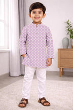 Neera Trendz Pink Cotton Thread Embroidery Kid's Kurta Pajama - Distacart