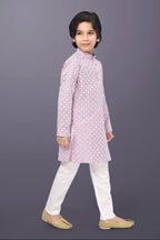 Neera Trendz Pink Cotton Thread Embroidery Kid's Kurta Pajama - Distacart