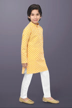 Neera Trendz Yellow Cotton Thread Embroidery Kid's Kurta Pajama - Distacart