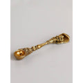 eCraftIndia Gold-Toned Ethnic Carved Brass Long Stick Diya with 1 Wick for Pooja Room