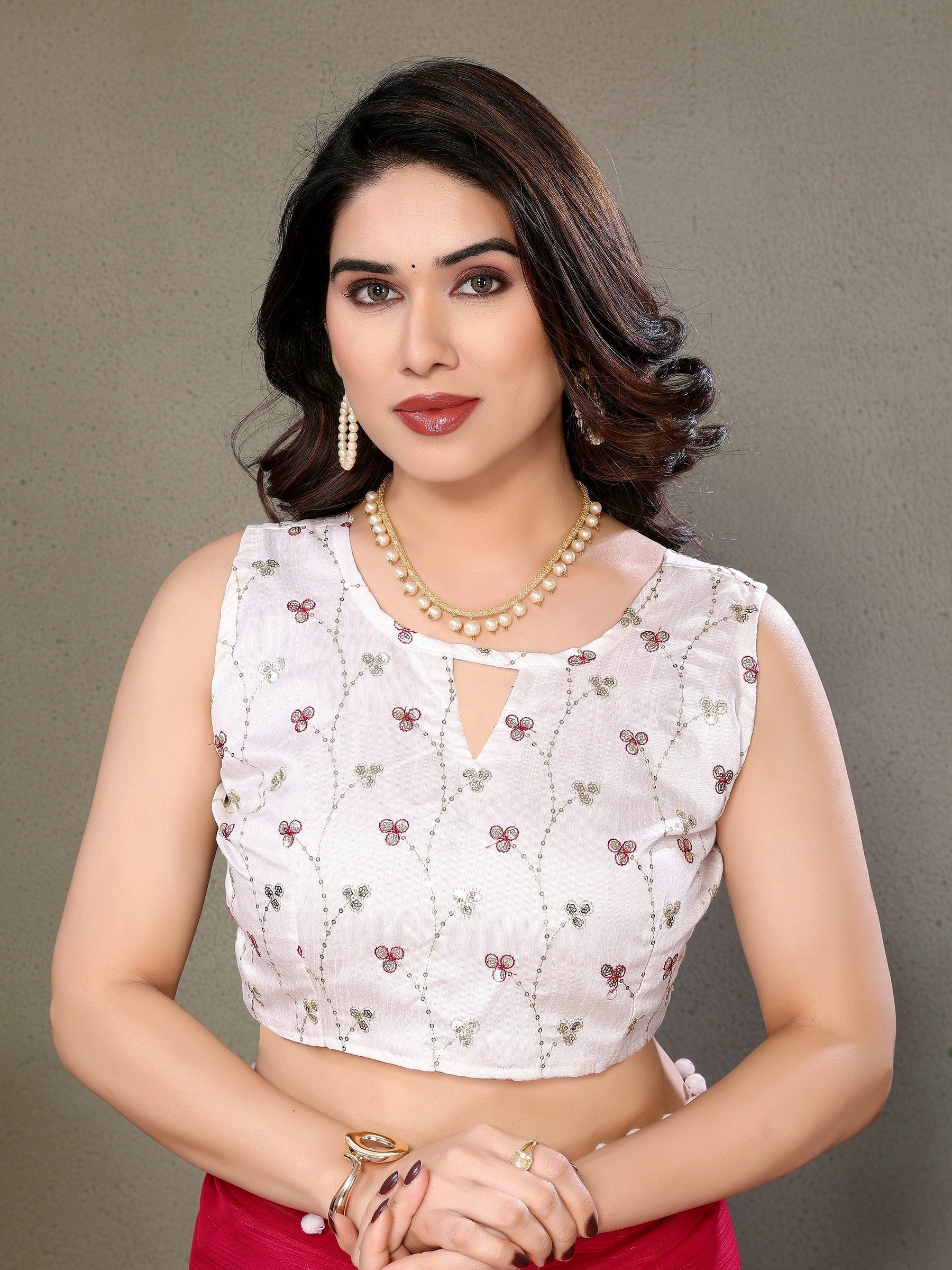 Vedant Vastram Poly Silk Embroidery Work Fancy Saree - Pink