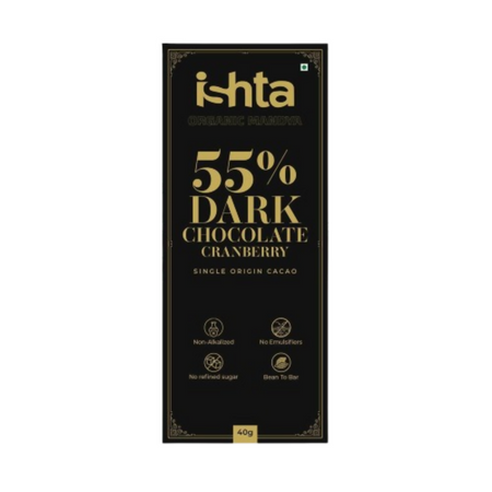 Organic Mandya 55% Dark chocolate with Cranberry